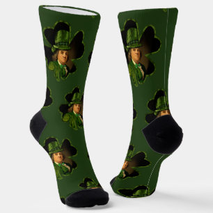 Benjamin Franklin Klover St. Patrick's Dag Sokken
