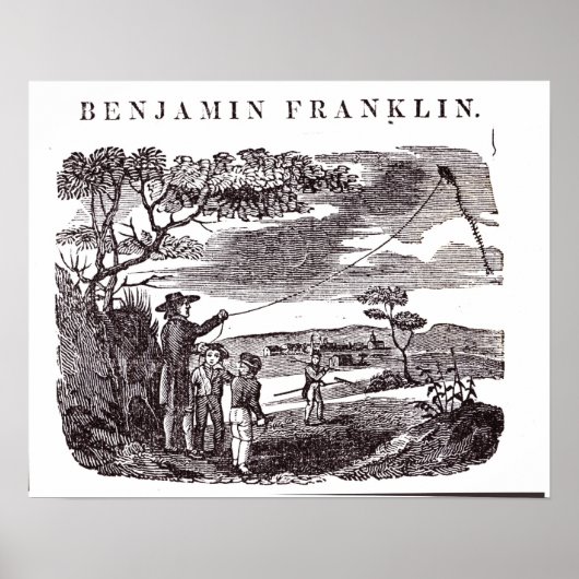 Benjamin Franklin leidt zijn beste experiment Poster (Voorkant)