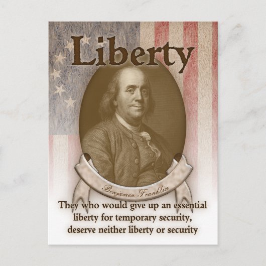 Benjamin Franklin - Liberty Briefkaart (Voorkant)