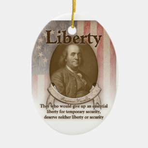 Benjamin Franklin - Liberty Keramisch Ornament