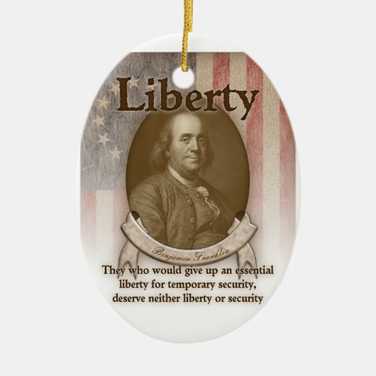 Benjamin Franklin - Liberty Keramisch Ornament (Voorkant)