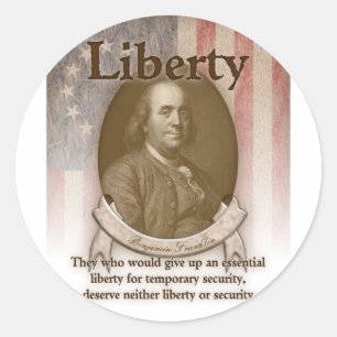 Benjamin Franklin - Liberty Ronde Sticker