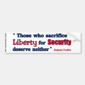 Benjamin Franklin - Liberty vs Security sticker (Voorkant)