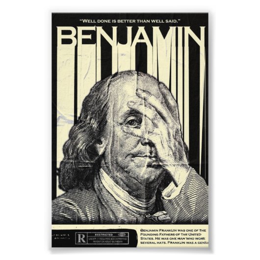 Benjamin Franklin Motivational Poster (Devant)
