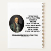 Benjamin Franklin Ne Pas être Oublié Lecture Écrit (Dos)