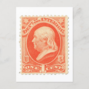 Benjamin Franklin One Cent US Postzegel Briefkaart