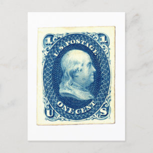 Benjamin Franklin One Cent US Postzegel Briefkaart