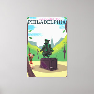 Benjamin Franklin Philadelphia cartoon Canvas Afdruk