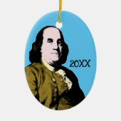 Benjamin Franklin Pop Art Style Keramisch Ornament (Voorkant)