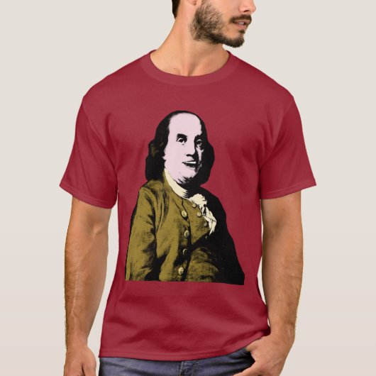 Benjamin Franklin Pop Art Style T-shirt (Voorkant)