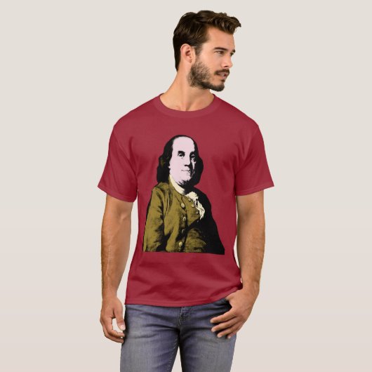 Benjamin Franklin Pop Art Style T-shirt (Voorkant volledig)