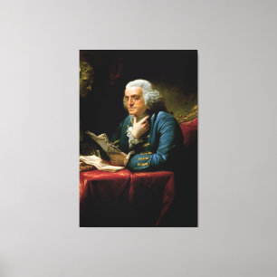 Benjamin Franklin Portret van David Martin 1767 Canvas Afdruk