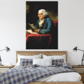 Benjamin Franklin Portret van David Martin 1767 Canvas Afdruk (Insitu (Slaapkamer))