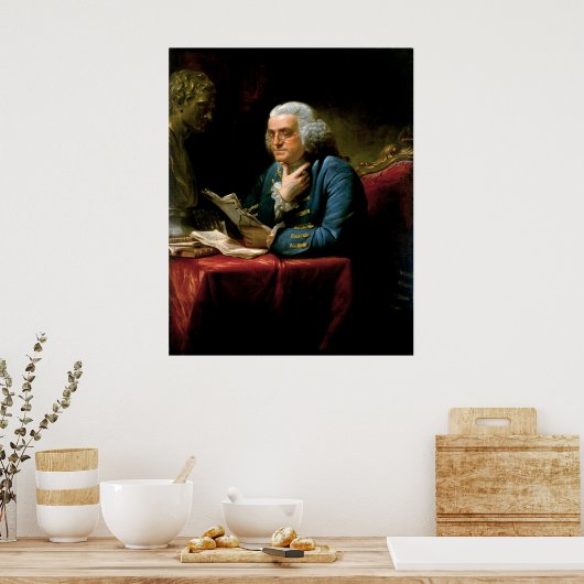 BENJAMIN FRANKLIN Portret van David Martin Poster (Keuken)