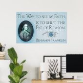 Benjamin Franklin | Poster de la foi et de la rais (Bureau à domicile)
