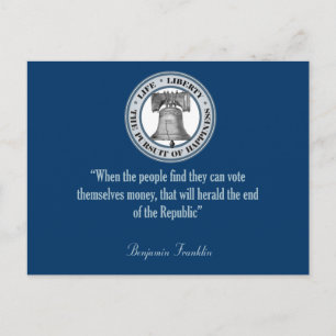 Benjamin Franklin Quote (Money) Briefkaart