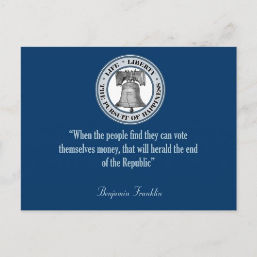 Benjamin Franklin Quote (Money) Briefkaart (Voorkant)