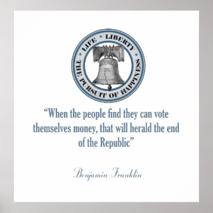 Benjamin Franklin Quote (Money) Poster