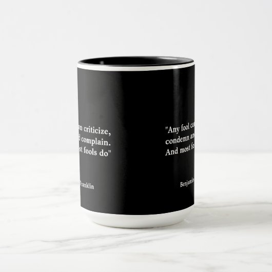 Benjamin Franklin Quote over ontlasting Mok (Midden)