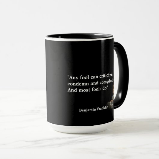 Benjamin Franklin Quote over ontlasting Mok (Voorkant rechts)