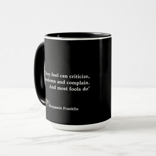 Benjamin Franklin Quote over ontlasting Mok (Voorkant links)