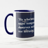 Benjamin Franklin Quote over vrijheid Mok (Links)