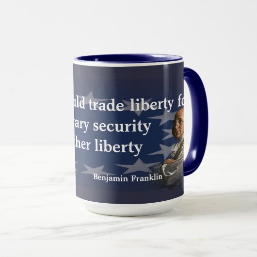 Benjamin Franklin Quote over vrijheid Mok (Voorkant rechts)