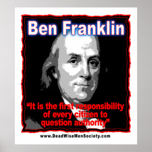 Benjamin Franklin Quote Poster