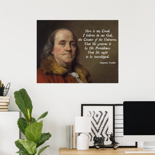 Benjamin Franklin Religion Poster (Thuiskantoor)