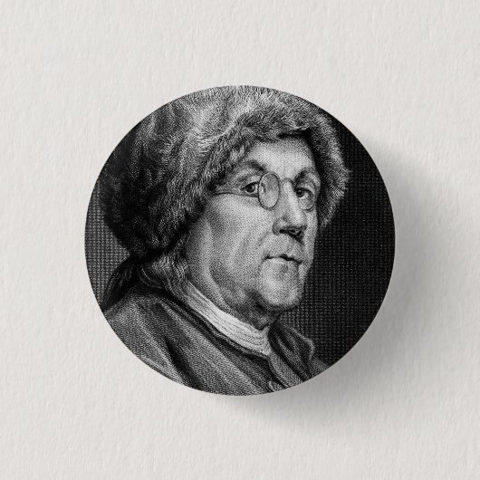 BENJAMIN FRANKLIN RONDE BUTTON 3,2 CM (Voorkant)