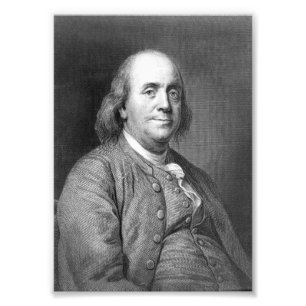 Benjamin Franklin usa president geschiedenis portr Foto Afdruk