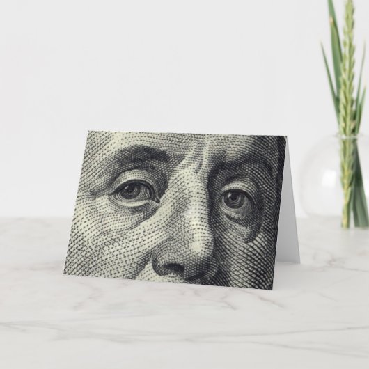 Benjamin Franklin Wenskaart (geld binnenin) Kaart (Voorkant)