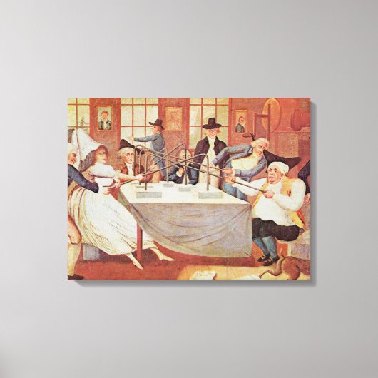 Benjamin Franklin's experimenten met elektriciteit Canvas Afdruk (Voorkant)