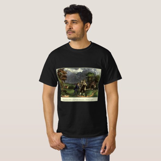 Benjamin Franklin's Kite and Lightning Experiment T-shirt (Voorkant volledig)