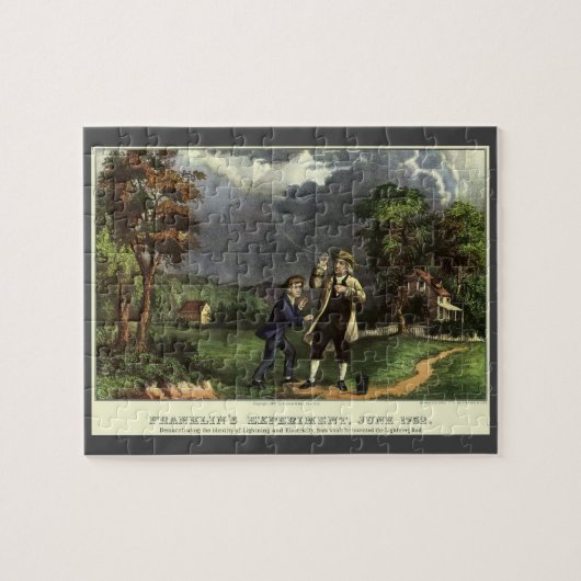 Benjamin Franklin's Lightning and Kite Experiment Legpuzzel (Horizontaal)
