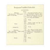 Benjamin Franklin's Schedule Planner notitieblok (Voorkant)