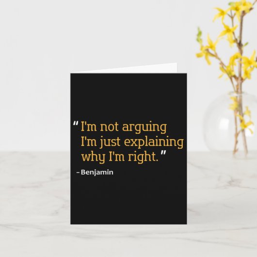 Benjamin Gift Quote Grappige Verjaardag Gepersonal Kaart (Gele Bloem)