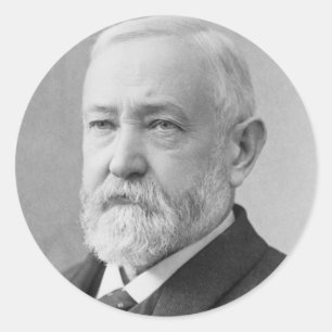 Benjamin Harrison 23 Ronde Sticker