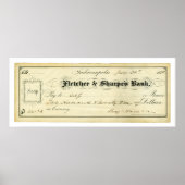 Benjamin Harrison Ondertekende cheque vanaf 30 jul Poster (Voorkant)