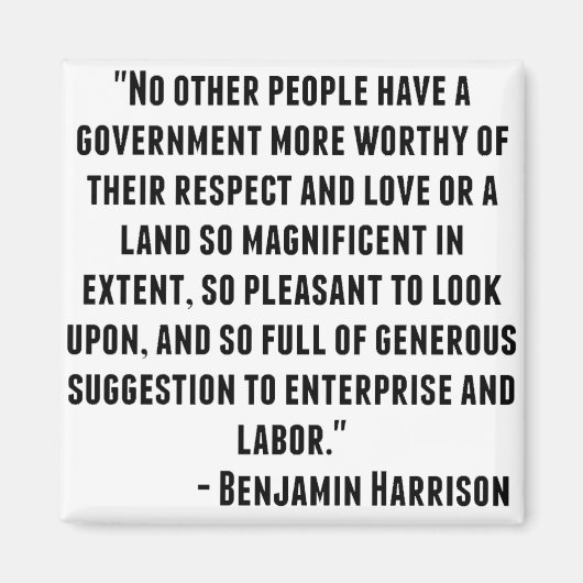 Benjamin Harrison Quote Magneet (Voorkant)
