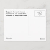 Benjamin Harrison's huis Briefkaart (Achterkant)