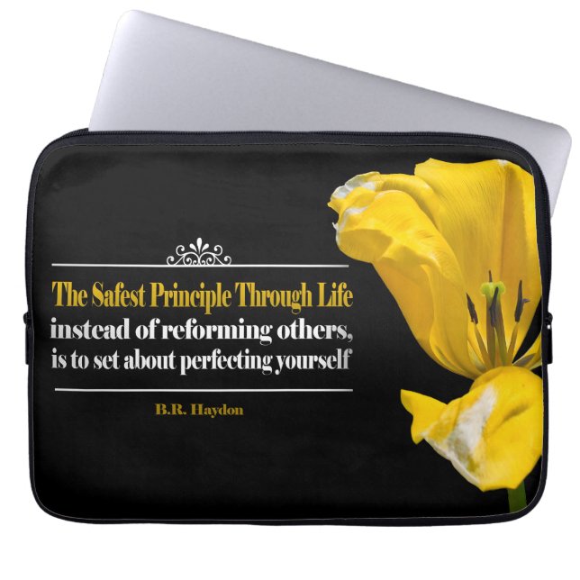 Benjamin Haydon Inspirerend Quote "Principle" Laptop Sleeve (Voorkant)