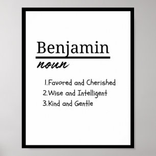 Benjamin, Jongen Gepersonaliseerde Naam Definitie Poster