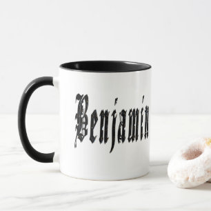 Benjamin, Name, Logo, Black Combo Coffee Mok. Mok