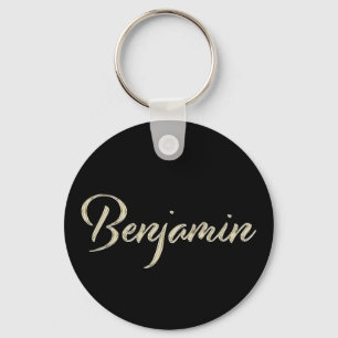 Benjamin Name whitegold Button Schlüsselanhänger Sleutelhanger