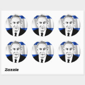 Benjamin Netanyahu Israëlische premier Ronde Sticker (Vel)