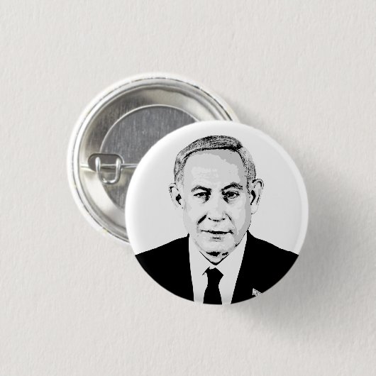 Benjamin Netanyahu Ronde Button 3,2 Cm (Voorkant /achterkant)