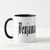 Benjamin, Nom, Logo, Mug Combo Noir. (Gauche)