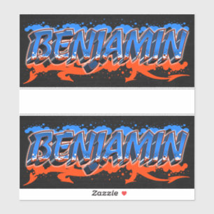 Benjamin Prénom Nom Graffiti Autocollant Autocolla