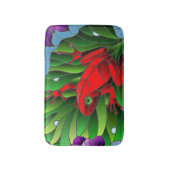 Benjamin the Red Frog Pond Flower Green Lotus Leaf Badmat (Voorkant Verticaal)